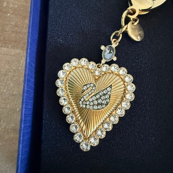 Swarovski Crystal Authentic Gold Plated Swan Bag Charm - Picture 2 of 4